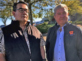 Bob Chamberlin, chair of the First Nations Wild Salmon Alliance, and Homalco Chief Darren Blaney say their hope open-net pen salmon farms will be phased out by 2025 is sinking after meeting with Fisheries Minister Joyce Murray.