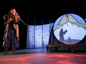 Krystle Pederson as Grandmother Moon in Frozen River, performing at the Waterfront Theater on Granville Island through October 16.