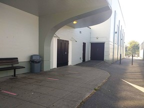 Accessible entrance to the polling station at John Oliver Secondary.