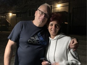 Catalina Dinu (left) and her wife Mirela Rotaru outside a polling station in New Westminster, on Oct. 15, 2022, after voting in Canada for the first time since emigrating from Romania six years ago.  Photo: Susan Lazaruk, PNG