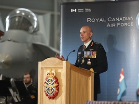 Chief of the defence staff Gen. Wayne Eyre speaks at a change-of-command ceremony at the Canada Aviation and Space Museum in Ottawa on Friday, Aug. 12, 2022. Canada's allies are calling for a rethink in Arctic relations after Russia's invasion of Ukraine.