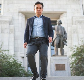 Vancouver mayor-elect Ken Sim at Vancouver city hall Wednesday, Oct. 19, 2022.