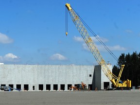 A warehouse under construction in Surrey in early 2021.