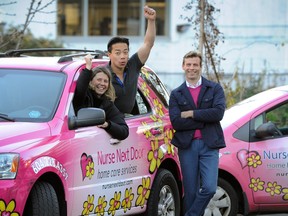 In 2015, Nurse Next Door President Cathy Thorpe with co-founders Ken Sim and John DeHart.