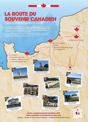 The Canadian Memorial Route passes through northern France and Normandy.