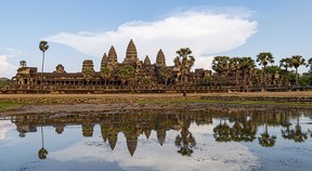 Angkor Wat in Siem Reap, Cambodia is designated a UNESCO World Heritage site.