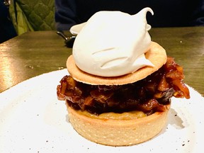 Pumpkin tart with apple compote from Folke, at 2585 West Broadway, Vancouver. Photo: Mia Stainsby.