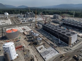 Construction activities at the LNG Canada site at Kitimat in September.