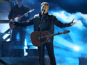 NASHVILLE, TENNESSEE - NOVEMBER 10: Blake Shelton performs during the 55th annual Country Music Association awards at the Bridgestone Arena on November 10, 2021 in Nashville, Tennessee.