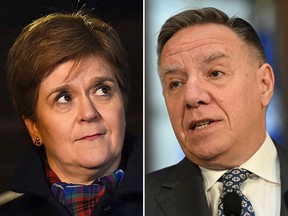 Scotland's First Minister Nicola Sturgeon and Quebec Premier François Legault. Quietly, the national question in Quebec and Scotland is evolving organically into a reality, without the messy business of a separation vote.