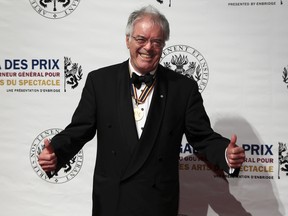 Andrew Dawes recipient of the 2013 Lifetime Artistic Achievement (Classical Music)  gives the thumbs up as he arrives at the 2013 Governor General's Performing Arts Awards Gala at the National Arts Centre in Ottawa, Saturday June 01, 2013.