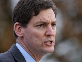 BC Premier David Eby makes an announcement in Vancouver on November 20, 2022.