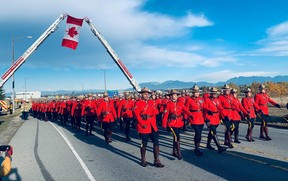 Scenes from the Regimental Funeral of Burnaby RCMP Constable Shaelyn Yangin Richmond, BC., on November 2, 2022. Yang was stabbed to death in Broadview Park in Burnaby while checking on a person living in a tent.