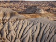 The badlands in Dinosaur Provincial Park near Patricia, Ab., on Tuesday, February 8, 2022.