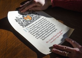 The scroll received by the family of Charles Deane Douglass after he was killed in action in 1916.