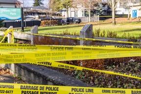 Police were still on the scene of a gang-related shooting on Thursday, November 24. The shooting, which took place on Wednesday night, left two people dead and one person injured.
