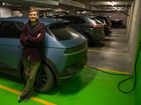 Eric Hedekar commutes from his home in Port Moody in an electric car. According to ICBC there has been significant growth in electric vehicle commuting from the suburbs.