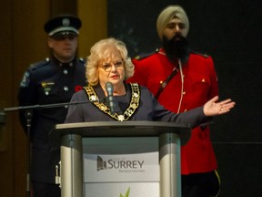 Brenda Locke was sworn in as the new mayor of Surrey on Monday. 