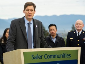 B.C. Premier David Eby at Queen Elizabeth Park in Vancouver on Nov. 20. Eby outlined actions to make communities safer in B.C.