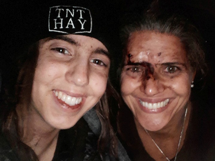  Lori-Ann Weiss (right) with daughter Nadia, 16, after the mudslide.