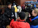 David Eby, then a lawyer for the BC Civil Liberties Association, tells reporters in 2009 on the downtown East Side of Vancouver.