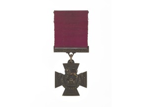 The Victoria Cross Medal belonging to Pte. James Peter Robertson is seen in an undated handout photo.