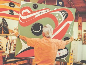 Renowned artist Robert Davidson's graphic art is at the centre of the new Vancouver Art Gallery Show Guud Sans Glans Robert Davidson: A Line That Bends but Does Not Break. The show runs Nov. 26-April 16, 2023. Photo: Kamil Bialous
