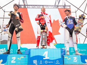 Dane Hanna, 25, from Pender Harbour has won the Skateboarding Downhill Championship at the World Skate Games in Argentina.