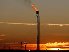 A flare burns excess natural gas.