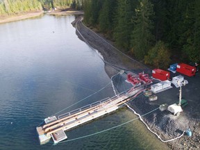Pumps were installed by B.C. Hydro on the Upper Quinsam Lake two weeks ago to assist water flows down the Quinsam River. Despite the pumps, there was been very little change in the lake level. B.C. Hydro is planning to turn the pumps off on Thursday to see what inflows it gets.