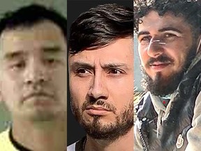From left: Joseph Lowley of Vancouver, Roger Medina of Burnaby and Diego Saed of New Westminster are among the alleged Wolfpack-aligned drug traffickers now facing charges. RCMP handout photos