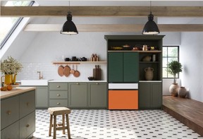 The Samsung Bespoke collection has a range of colours and finishes to outfit appliance doors, which can be switched out when tastes change without having to replace the appliances.