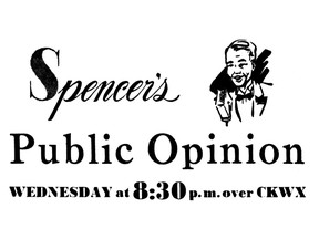 The logo for the David Spencer Public Opinion poll in 1948.