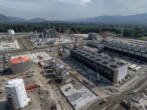 Construction activities at the LNG Canada site at Kitimat.
