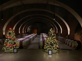 A look inside the Barrel Cellar during the Mission Hill Family Estate Festival of Trees Winery Experience.