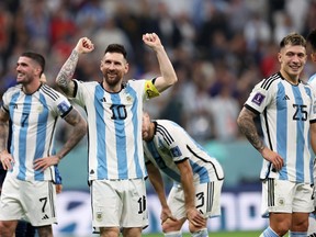 Lionel Messi, arms raised, has at age 35 continued to be the magic man for Argentina, leading the national side to a second FIFA men's World Cup final in eight years. Only defending champion France stands in its way early Sunday in Qatar.