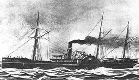 A sketch of the Pacific that sank on November 4, 1875. Only two people survived.