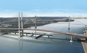 An artist’s rendering of the new Pattullo Bridge between Surrey and New Westminster. The $1.377-billion project is due for completion in 2024.