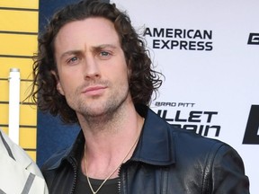 Aaron Taylor-Johnson attends the Los Angeles premiere of Columbia Pictures' "Bullet Train" at Regency Village Theatre on Aug. 1, 2022 in Los Angeles, Calif.