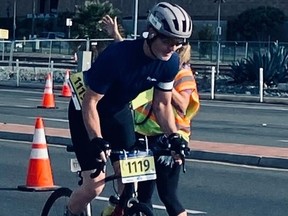 Vancouver-born actor Jason Gray-Stanford competing in the Transplant Games, two years after heart transplant surgery. Photo: Shannon Intrieri.