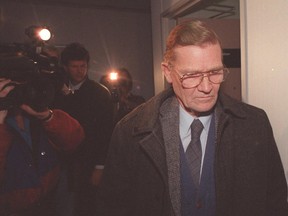 Jacob Luitjens leaves Immigration Court in Vancouver in 1992.