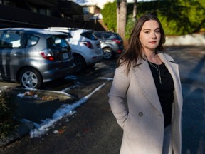 Heather Boal, pictured in Vancouver on Thursday, was seriously hurt in a March 2016 auto accident while working as an ICBC driving examiner. Her injuries have had a ‘devastating’ effect on all aspects of her life, said B.C. Supreme Court Justice Lisa Warren.
