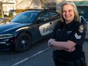 VPD Sgt. Tanya McLachlan outside VPD headquarters in Vancouver. McLachlan is president of the B.C. Women in Law Enforcement organization. 