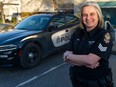 VPD Sgt. Tanya McLachlan outside VPD headquarters in Vancouver. McLachlan is president of the B.C. Women in Law Enforcement organization.