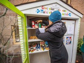 In North America, community pantries combat food insecurity at the neighborhood level.  The idea is “give what you can, take what you need”.