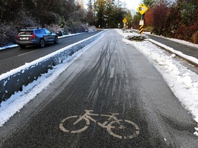 Stanley Park's designated bike lane shown on Dec. 5, 2022.