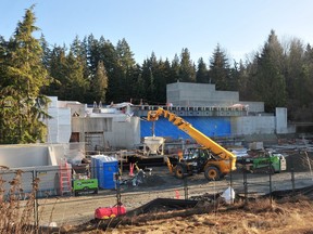 Construction crews at work at the Museum of Anthropology on the University of B.C. campus on Monday.