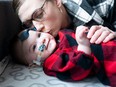 Kindergarten teacher Chelsea Belleau with baby Penelope who was not expected to survive her birth. She is a miracle baby and now eight-months-old celebrating Christmas. Photo: Richard Lam