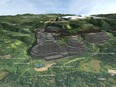 An artist's rendering of what Glecore's Sukunka coal mine west of Tumbler Ridge might look like.