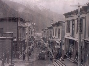 Downtown Sandon B.C. in 1897.
